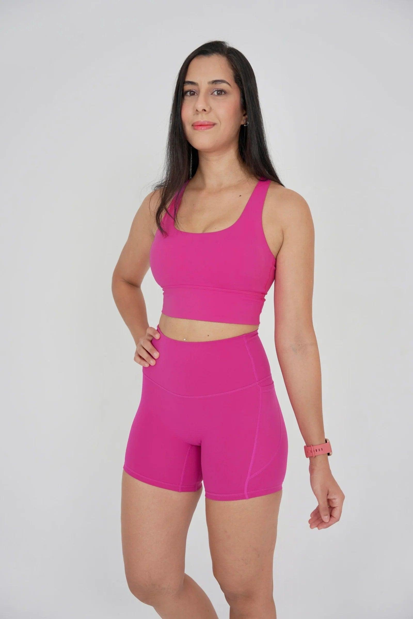 High Impact Unity Sports Bra Dragonfruit Close-up